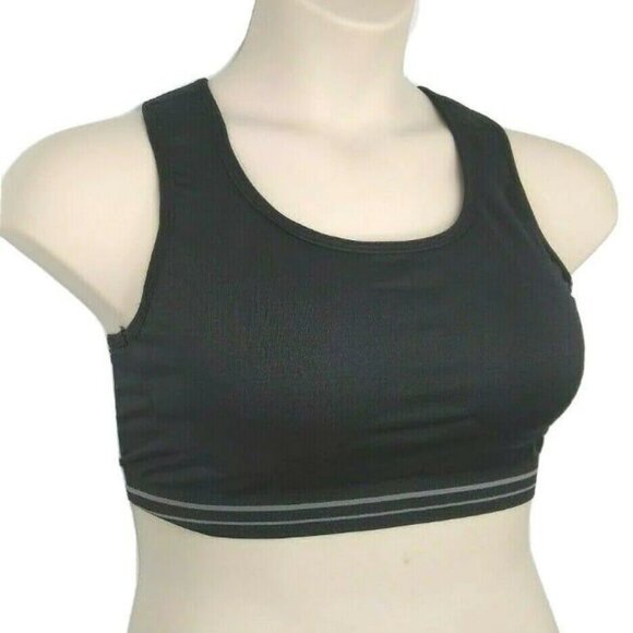 Marika Womens Seamless Sports Bra Wire Free Padded Strap Plus Size 20 Black - Picture 1 of 7